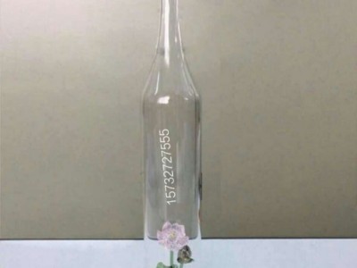 直管内置莲花玻璃白酒瓶手工荷花造型玻璃工艺酒瓶冰酒瓶