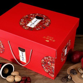 大冶春节新年货红色通用年货包装手提干货大礼盒包装盒定制