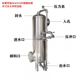 常德市康之兴反冲洗过滤器304不锈钢过滤罐多款可选以质求存