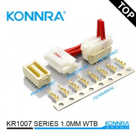 KR1007双排T带锁贴板对线接插件仿JST贯通式端子排