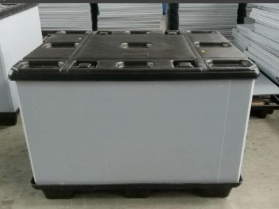 电池模组围板箱 塑料折叠周转围板箱厂家广东亚美三兄