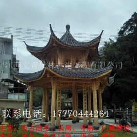 江西文青古建双层六角凉亭