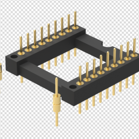 IC座 ICSOCKET1.778mm间距 圆PIN车针镀金