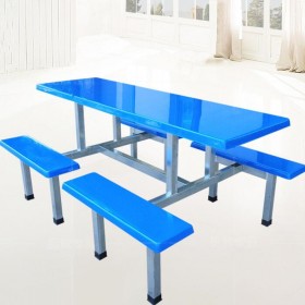 连体玻璃钢餐桌椅 餐桌加厚设计 厚实稳固又安全