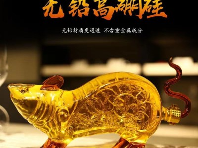 河间华企十二老鼠酒瓶玻璃工艺品瓶