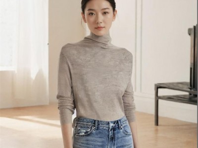 温碧霞代言IRENENA服装高领长袖打底