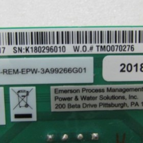 EMERSON艾默生3A99266G01控制器