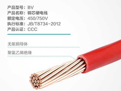 河南胜华 BV铜芯硬电线 优质铜材 型齐全